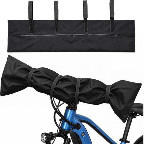 Housse de protection de guidon, accessoire de transport étanche pour vélo électrique, protection universelle pour porte-vélos, résistante aux déchirures, anti-humidité et anti-poussière (Noir) (1/5)