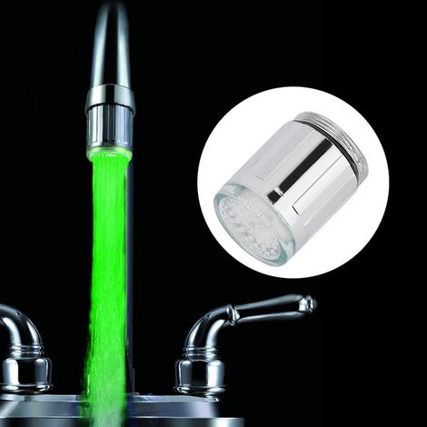 Robinet lumineux LED RGB 3 couleurs avec capteur de température, mitigeur lavabo salle de bain (1/5)