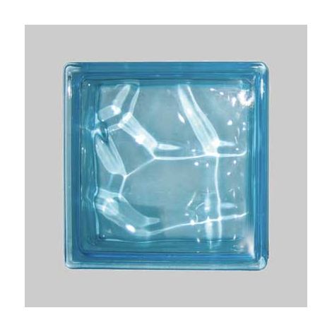 VETROMATTONE ONDULATO CELESTE 19x19x8 cm