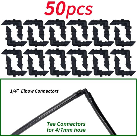 (D-50PCS) Supports de tige fixes à crochet en C de 1/4'' pour tuyau de 4/7 mm, pots de fleurs, système d'irrigation goutte à goutte, serres et serres. (1/4)