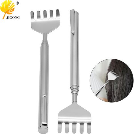 Gratte-dos extensible, 5 sections, 16-50 cm, gratte-dos portable en acier inoxydable, gratte-dos auto-utilisable.