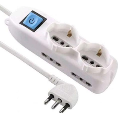Electraline multisocket 6 lugares 10/16a 3 metros de cable blanco - 62049