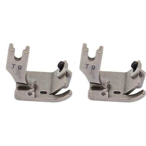 Lot de 2 Pieds-de-biche Universels T9 en Acier Renforcé, Installation Facile, Pieds Plats Multifonctions pour Machine à Coudre (1/5)
