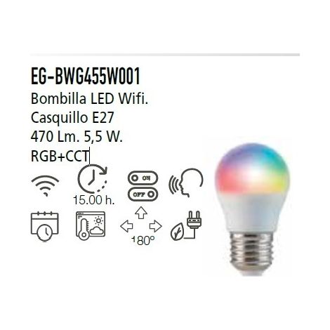 BOMBILLA WIFI G45 5W 470LM RGB+CCT ENERGEEKS EG-BWG455W001 (1/5)