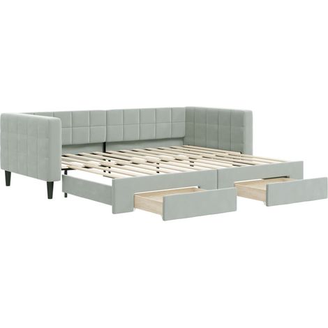 Maison Exclusive - Divano Letto Estraibile Cassetti Grigio Chiaro 90x200cm Velluto