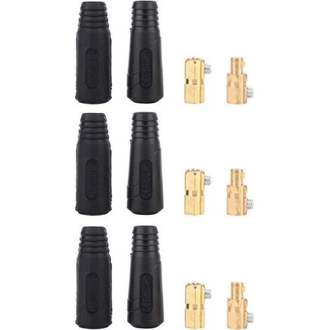 Connecteurs rapides pour câbles à souder en cuivre et caoutchouc, norme européenne 200-400 A, connecteurs pour fils à souder, 6 (3 paires) (10-25) (1/5)