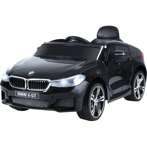 Elektrisches Kinderauto, 6 V, max. 3 km/h, Sound- und Lichteffekte, inklusive Fernbedienung, schwarzer BMW 6 GT (1/5)