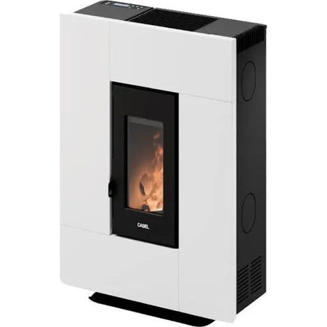 Cadel 7025074 Grace 7 Stufa a Pellet Ventilata 6.9 kW Camera Stagna Wi-Fi Bluetooth 12 Kg 99 cm colore Bianco (1/2)
