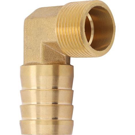 Raccord coudé en laiton 1 pièce, filetage mâle 3/4", à embout cannelé 25mm, pour tuyau d'arrosage (1/5)