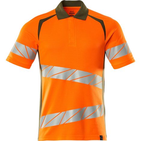 Mascot Polo-Shirt, moderne Passform Polo-shirt Gr. 5XLONE, hi-vis orange/moosgrün (1/4)