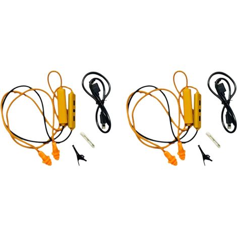 2X Bouchons d'oreille Écouteur Bluetooth pour Travail, Suppression du Bruit, Protection Auditive, Chantiers de Construction, Endroits Bruyants Orange (1/3)