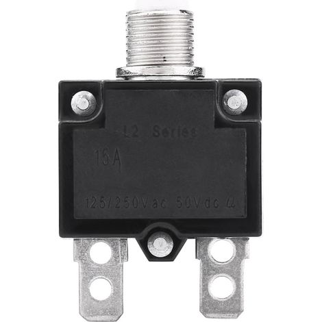 KIMISS Thermischer Überlastschutz, 125/250V Thermoschalter-Leistungsschalter-Rückstell-Überstrom-Überlastschutz für Generator (10A/15A/20A)(15A)..