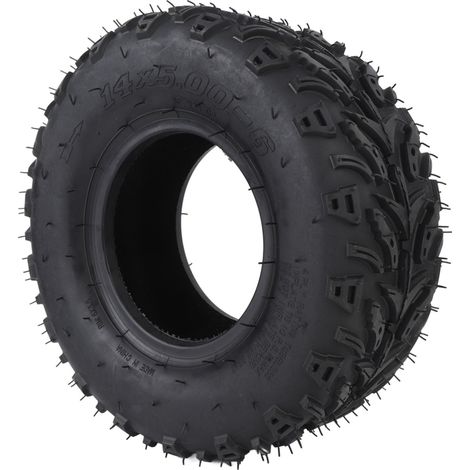 Pneu avant 14x500-6 avec jante, sans chambre à air, pour quad, karting, voiturette de golf et mini-moto (1/5)