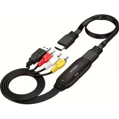 RCA-zu-HDMI-Konverter für HD-Fernseher, AV/HDMI-Adapter, Audio-Video-Konverterkabel