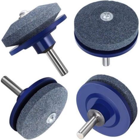 4 Pièce Tondeuse à gazon Affûteur de lame Pour le pouvoir Perceuse à main Percer Outil de jardin - Bleu Ikodm (1/5)