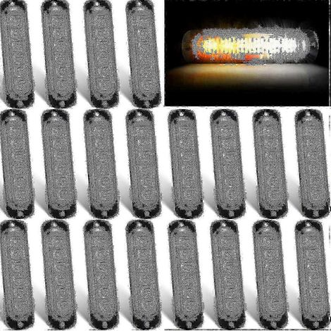 20er-Pack LED-Blitzleuchten, 6 LEDs, gelb, Aufputzmontage, blinkende Warn- und Notleuchten SZRH