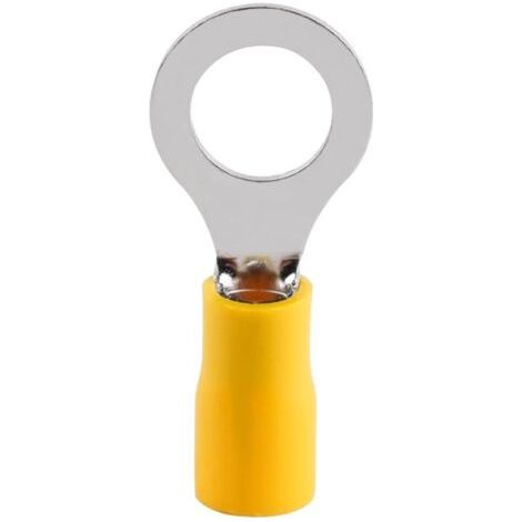 Cosses electriques  Cosses à sertir  Embout pré isolé  Embouts de cablage pré isolé  Connecteur électrique  Embout de Câble  Sachet De 10 Cosses Rondes PreIsolee D.6mm Jaune [Classe énergétique A] (1/2)