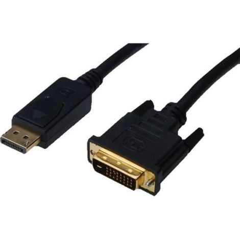 Câble DisplayPort liaison double DVI-D (M) pour DisplayPort (M) 2 m moulé, vis moletées noir -