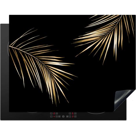 PROTECTION PLAQUE INDUCTION Feuilles - Plantes - Or - Noir - Luxe Couvre Plaque De Cuisson 77x59 cm
