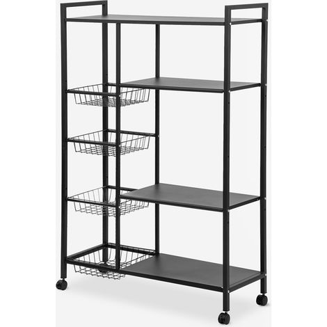 Carrello portafrutta con ruote cestelli da cucina 90x32x135cm Faris XXL
