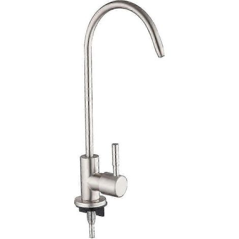 Robinet de cuisine avec alimentation directe en eau potable, finition en acier inoxydable noir mat, système de filtration d'eau de cuisine (1/5)