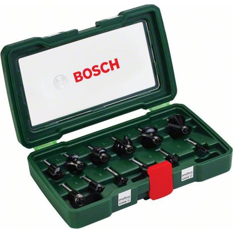 Set  di  frese  Bosch  HM  12  pezzi,  diametro  1/4  gambo  -  2607019465.
