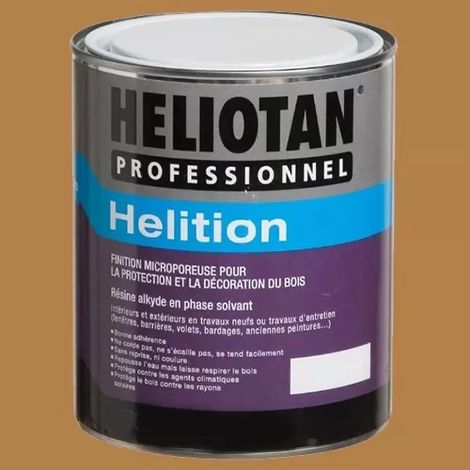 Laque satinée microporeuse pour bois extérieur – Protection et décoration – 0,75 L – Finition satinée – Pour bois dur et teck – Heliotan (1/2)