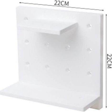 1 Étagère murale, Plastique, Blanc, Sans perçage, 21,8 cm, Chambre, Bureau (1/4)