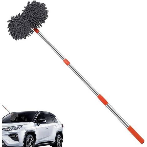 Brosse lavage auto long manche orientable 360°, nettoyage pour caravane, camping‑car, SUV et berline (1/4)