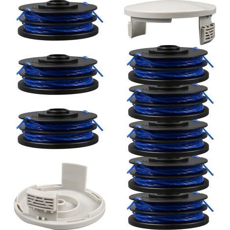 Bobine de rechange pour débroussailleuse Ryobi RAC123 5132002671, bobine et ligne compatibles avec Ryobi RLT4027, RLT4125, RLT5027, RLT6030, RLT5127, RLT6130 (8 bobines + 2 couvertures) (1/5)