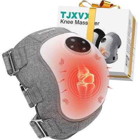 Massage électrique au genou, coussin de chauffage sans fil pour soulager soulagement du stress au genou, 3 intensité de malaisage et de vibration, batterie rechargeable 5000mAh, portable (1/5)