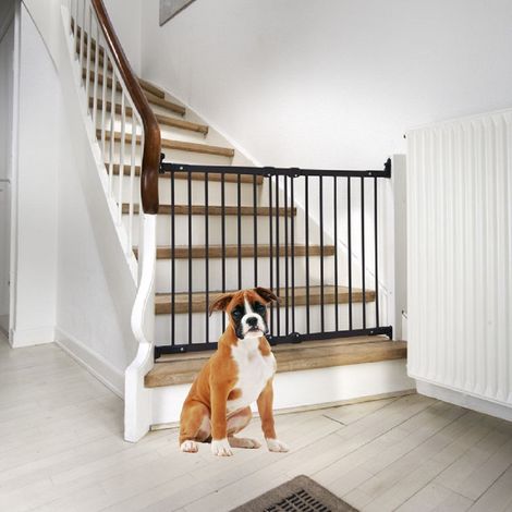 Bettacare Diagonal Fit Multi Fit Dog Gate Range, 67cm - 105.5cm, Black, Stair Gate for Puppy, Safety Barrier for Pet (1/4)