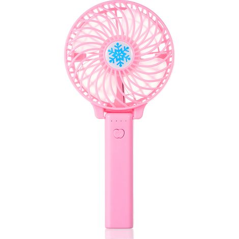 Ventilatore portatile ricaricabile tramite USB con batteria al litio, pieghevole, per ventilazione e climatizzazione, mini ventilatore tascabile per uso esterno e domestico (rosa)