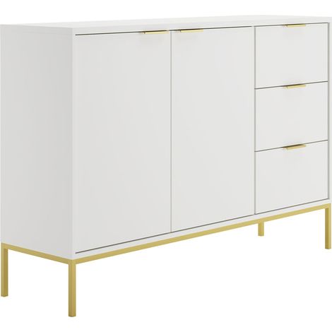 Buffet 2 ante 3 cassetti Seattle bianco 100,4cm (1/5)