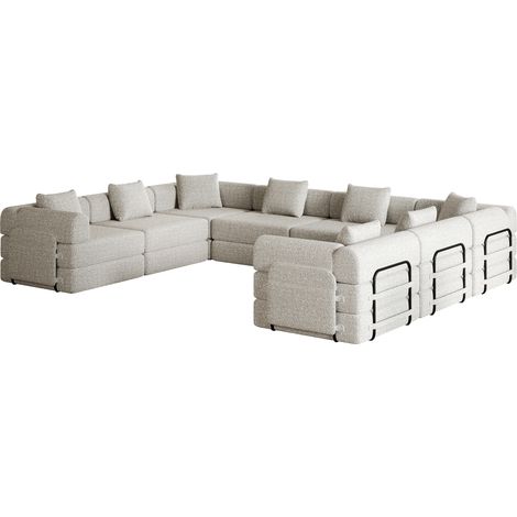 ELVMI Schlafsessel 2 in 1 mit Schlaffunktion und Stauraum in der Armlehne, aus Chenille, Khaki (1/5)