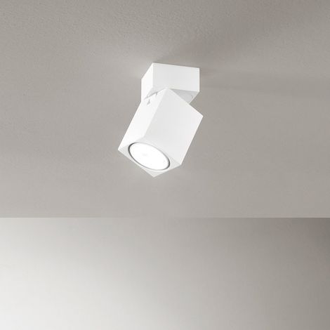 Faretto in alluminio bianco Connect 1 luce attacco GU10 quadrato 6x6CM (1/5)