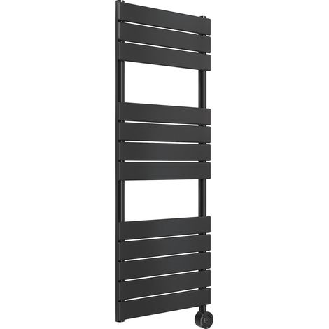 Signature Elite Flat Panel Electric Towel Rail 1200mm H x 500mm W - Matt Black (1/3)