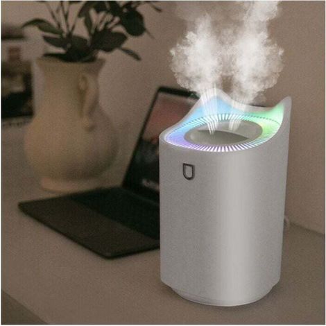Umidificatore per camera da letto, umidificatore USB da 3 litri con 2 ugelli spray, fino a 24-48 ore di funzionamento continuo per casa, yoga, ufficio (1/4)
