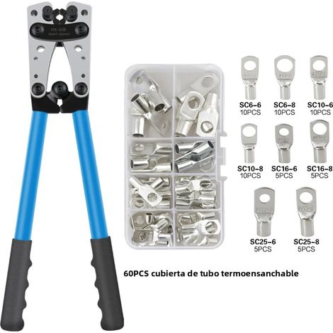 Pince à sertir manuelle portable, adaptée aux câbles 6-50mm²/AWG 10-0, pince à sertir à bornes hexagonales. (1/5)