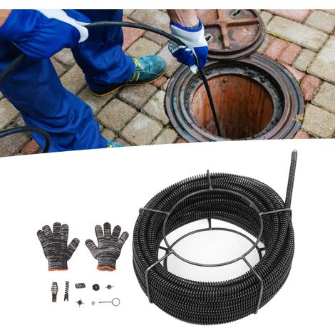 Pulizia delle fogne Cavo di scarico Coclea Serpente Tubo Draga Pulitore a molla per tubi doccia lavello 16mm 30 metri