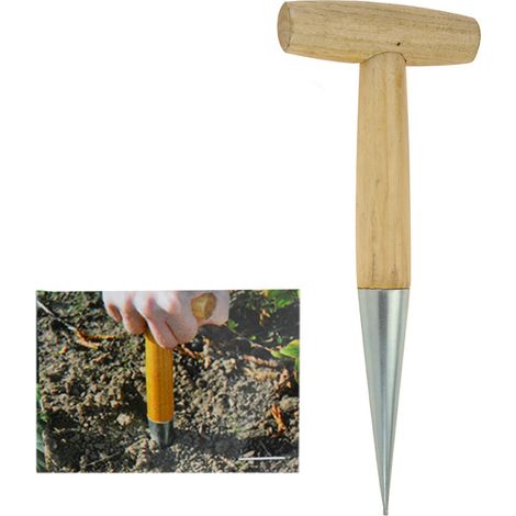 JARDINIÈRE DE JARDINAGE AVEC POIGNÉE EN BOIS ET POINTE EN ACIER GALVANISÉ 11x28,5cm PROGARDEN (1/4)
