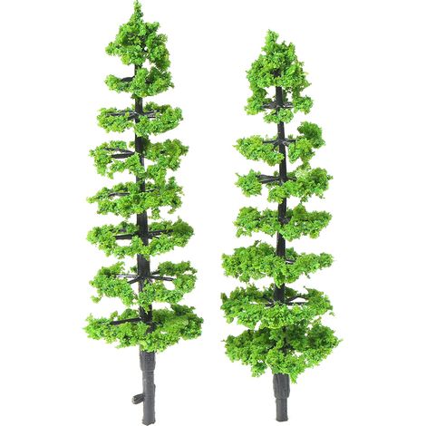 10 pièces modèle sapin en plastique Miniature paysage paysage Train chemins de fer Mini disposition forêt tropicale arbres échelle 1:100-1:150 (1/5)