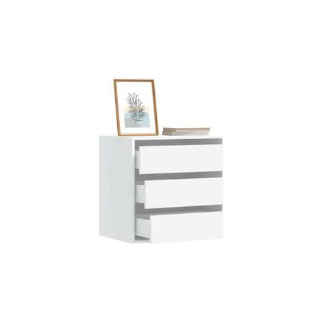 Petite commode 3 tiroirs Basko 60cm - Fonctionnelle pour petit espace-Blanc (1/5)