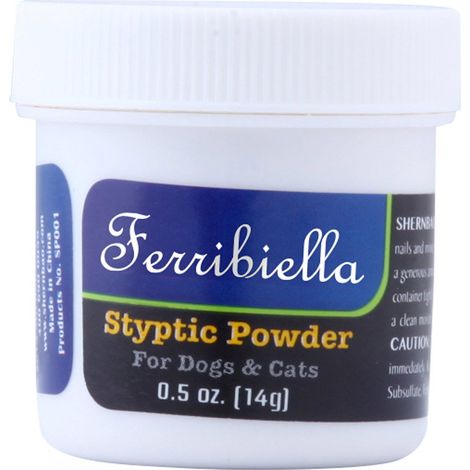 Poudre styptique coagulante pour les petites blessures hémorragiques chez les chiens et les chats