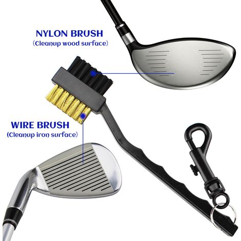 Brosse de nettoyage pour clubs, brosse double face en fil de nylon, outil de nettoyage léger et ergonomique (1/5)