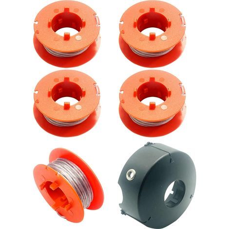 F016800175 Bobine de Rechange pour Coupe-Bordures Bosch Art 23 26 30 Combitrim Easytrim, Pro-Tap, Ligne de rinçage Automatique, 8 mètres, avec Couvercle pour F016L71088 (5 bobines et 1 Couvercle) (1/5)