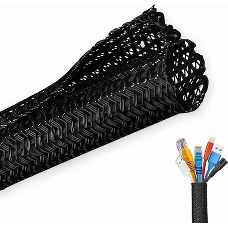 Protection de câble, gaine de câble PET de 6 m, gestion de câbles ajustable DXGHC (1/5)