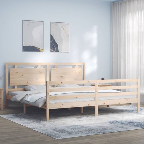 Massivholzbett mit Kopfteil 200x200 cm vidaXL (1/5)