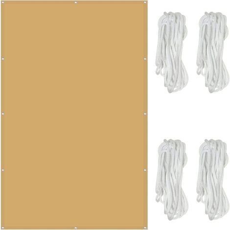 Voile d'ombrage Imperméable Rectangulaire 2 x 3 m Une Protection des Rayons UV à 98% Voile D'ombrage Toile, avec Cordes de 1.5 m pour en Plein air, Jardin & terrasse,Crème (1/5)