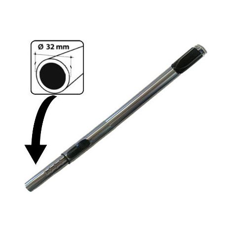 – Tube télescopique en acier inoxydable – Longueur ajustable avec clip de verrouillage – Diamètre de raccordement 32 mm – Compatible avec tous les flexibles